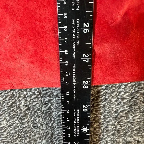 Vtg St. Johns Bay Womens Red Genuine Suede Leather Jacket Petite Medium - Picture 7 of 14